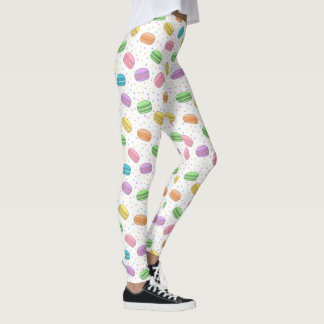 Kawaii Food Pastel French Macarons Patterned Leggings