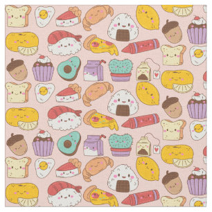 Kawaii Food Pattern Stof