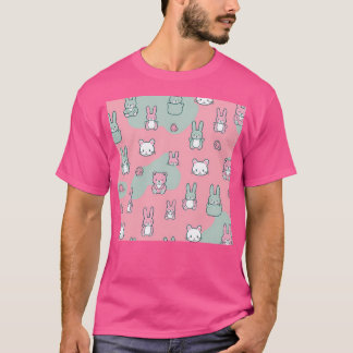 Kawaii Forest Friends Pattern - Schattige Bunny Be T-shirt