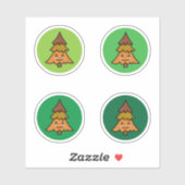 Kawaii Forest Tree Stickers Herfstkleuren (Vel)