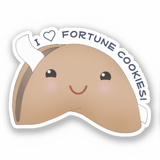 Kawaii Fortune Cookie Sticker (Voorkant)