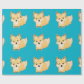 Kawaii Fox Cadeaupapier (Vlak)