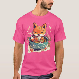 Kawaii Fox Eten Ramen Ramen Noodle Lovers Fox-Th T-shirt