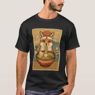 Kawaii Fox Japanse Ramen Noedels T-shirt