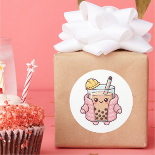 Kawaii Fragiele Verpakking Met Zorg Behandelen Ronde Sticker