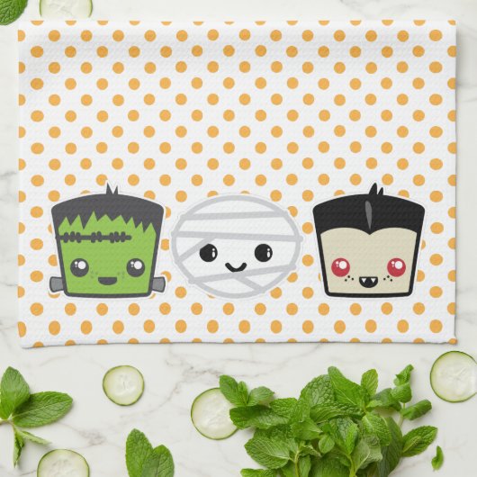 Kawaii Frankenstein maman Dracula Serviette de cui (Plié)