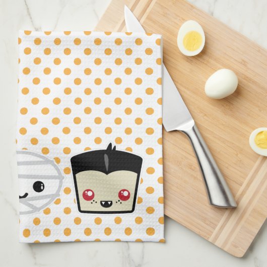 Kawaii Frankenstein maman Dracula Serviette de cui (Quart Plié)