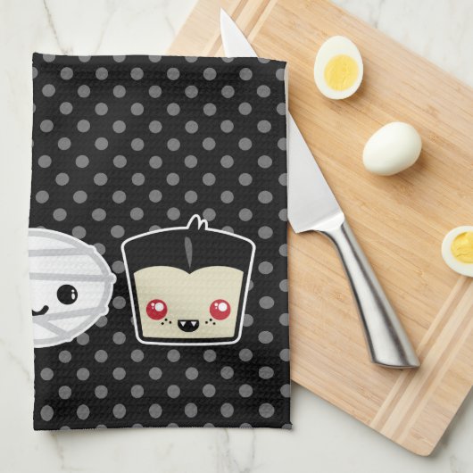 Kawaii Frankenstein maman Dracula Serviette de cui (Quart Plié)