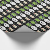 Kawaii Frankenstein Mummy Dracula Gift Wrap Cadeaupapier (Hoek)