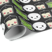 Kawaii Frankenstein Mummy Dracula Gift Wrap Cadeaupapier (Rol Hoek)