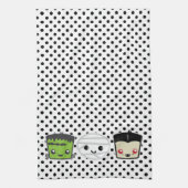 Kawaii Frankenstein Mummy Dracula Kitchen Towel Theedoek (Verticaal)