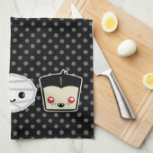 Kawaii Frankenstein Mummy Dracula Kitchen Towel Theedoek (Quarter Fold)