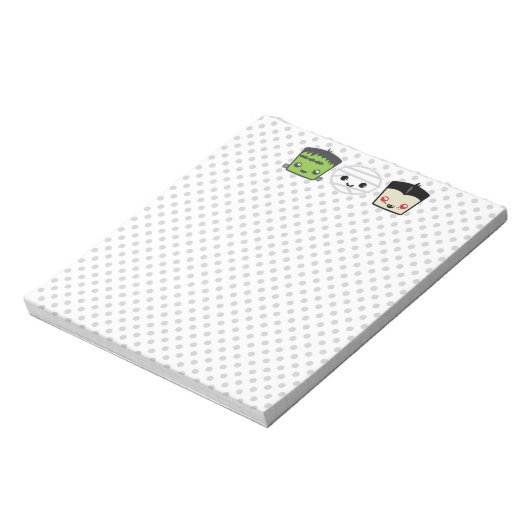 Kawaii Frankenstein Mummy Dracula Notitieblok (Gedraaid)