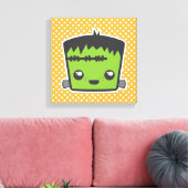 Kawaii Frankenstein Wrapped Canvas Afdruk (Insitu (Woonkamer))