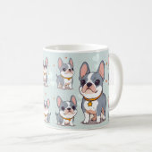 Kawaii Franse Bulldog Frenchie Moods Koffiemok (Voorkant rechts)