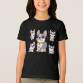 Kawaii Franse Bulldog Frenchie Moods Tri-Blend Shirt (Voorkant)