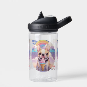 Kawaii Franse Bulldog IJs Regenboog Waterfles