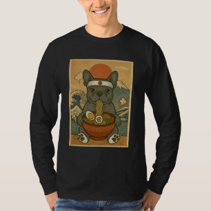 Kawaii Franse Bulldog Japanse Ramen Noedels T-shirt