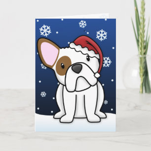 Kawaii French Bulldog kerstkaart Feestdagen Kaart