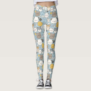Kawaii Frenzy: grillige doodle van schattige diere Leggings