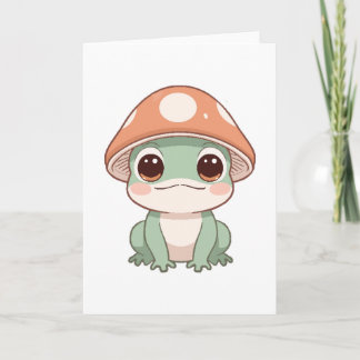 Kawaii Frog – Schattigee paddenstoel Pet Cottageco Kaart