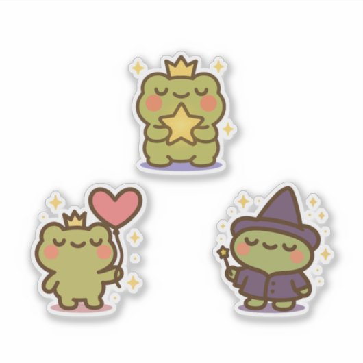 Kawaii Frog Sticke Sticker (Voorkant)