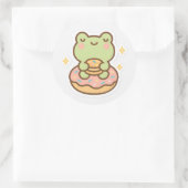 Kawaii Frog with Donut Sticker (Sac)