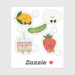 Kawaii fruit en dessert Clipart Sticker