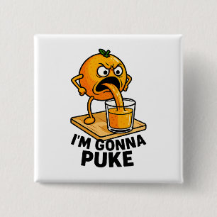 Kawaii Fruit Grappig Sinaasappel Juice Vierkante Button 5,1 Cm