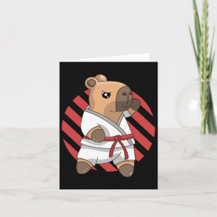 Kawaii Funny Capyra Capy Karate Martial Arts Keiko Kaart
