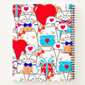 Kawaii Funny Cats Love Pattern Notitieboek (Achterkant)