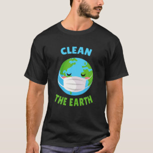 Kawaii Funny Mask Environmentalist Clean Earth T-shirt