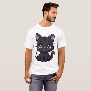 Kawaii Galaxy Black Cat Magisch Schattige Kat T-sh T-shirt