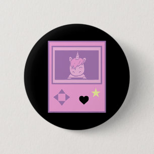 Kawaii Gamer Eenhoorn Pastel Anime Meisje Manga St Ronde Button 5,7 Cm