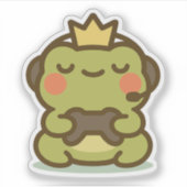 Kawaii Gamer Frog Sticker (Voorkant)