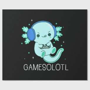 Kawaii Gamesolotl Axolotl Gamer Cadeaupapier