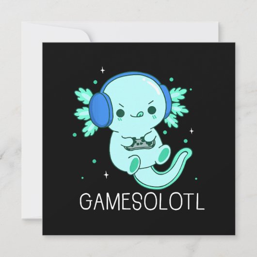 Kawaii Gamesolotl Axolotl Gamer Kaart (Voorkant)