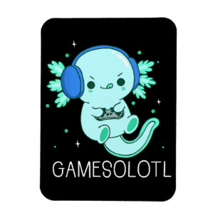 Kawaii Gamesolotl Axolotl Gamer Magneet