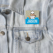 Kawaii garçon chef enfants cuisine nom badge (En situation)