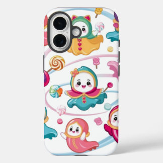 Kawaii-geesten die rondzweven in kostuums iPhone 16 hoesje