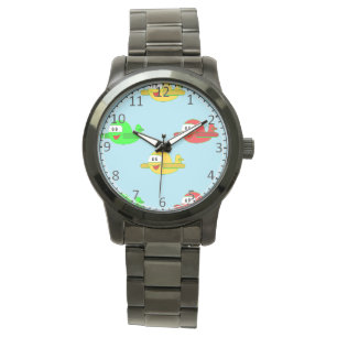 Kawaii gelukkige vliegtuigen horloge