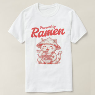 Kawaii Gelukskat Eet Ramen Noedels Japans T-shirt