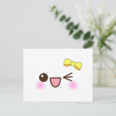 Kawaii gezicht! briefkaart (Staand voorkant)