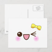 Kawaii gezicht! briefkaart (Voorkant / Achterkant)