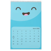 Kawaii Gezicht Kinder Kalender (Mar 2026)