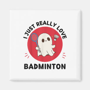 Kawaii Ghost Badminton Lover Ik hou gewoon echt va Magneet