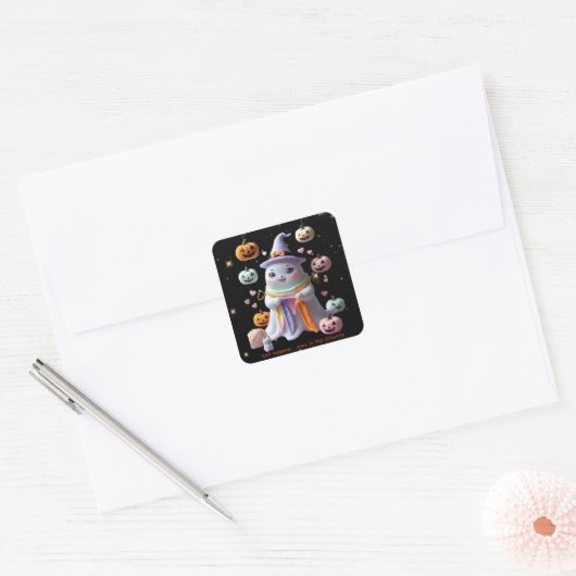 *Kawaii Ghost Breien Sticker – Schattigee Hallowee (Envelop)