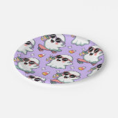 Kawaii Ghost Bubble Tea Pattern – Schattigee paste Papieren Bordje (Gekanteld)