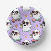 Kawaii Ghost Bubble Tea Pattern – Schattigee paste Papieren Kommen (Voorkant)