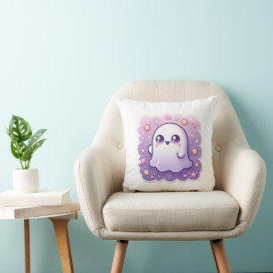 Kawaii Ghost Coussin Cute Pastel Halloween Cushion
